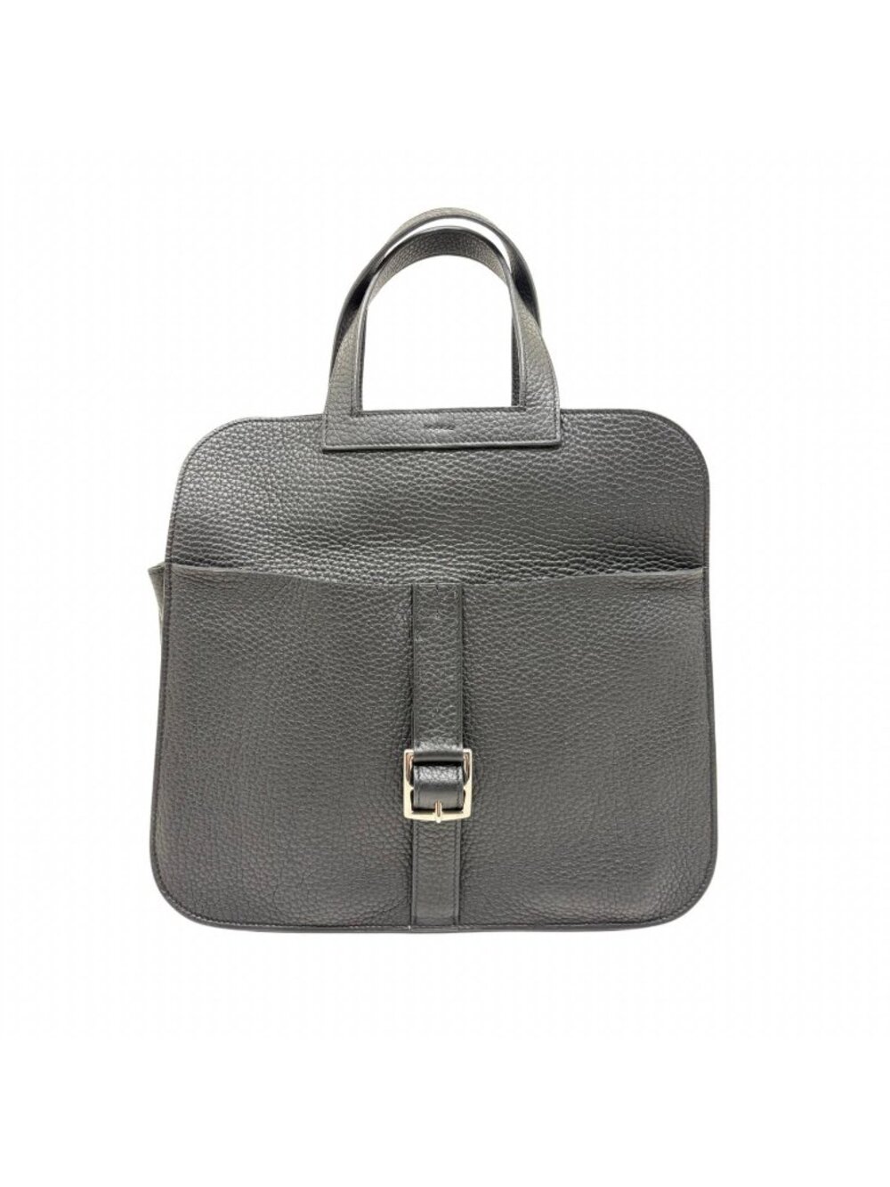 Hermes Halzan 31 Black Silver Shoulder Bag Taurillon Clemence